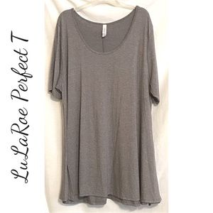 LuLaRoe Perfect T Solid Gray Top Tee Size 3XL EUC